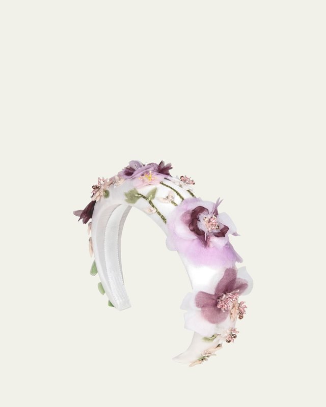 Lindy Floral Padded Silk Headband
